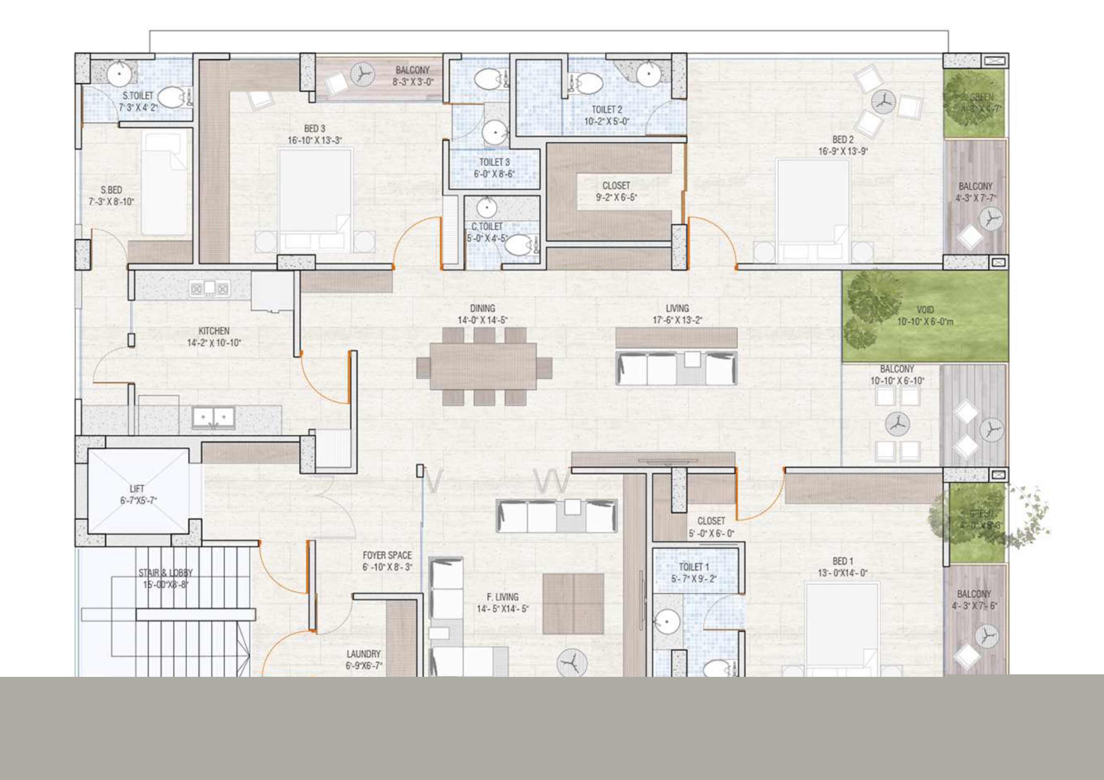 Typical 3 Bed Room